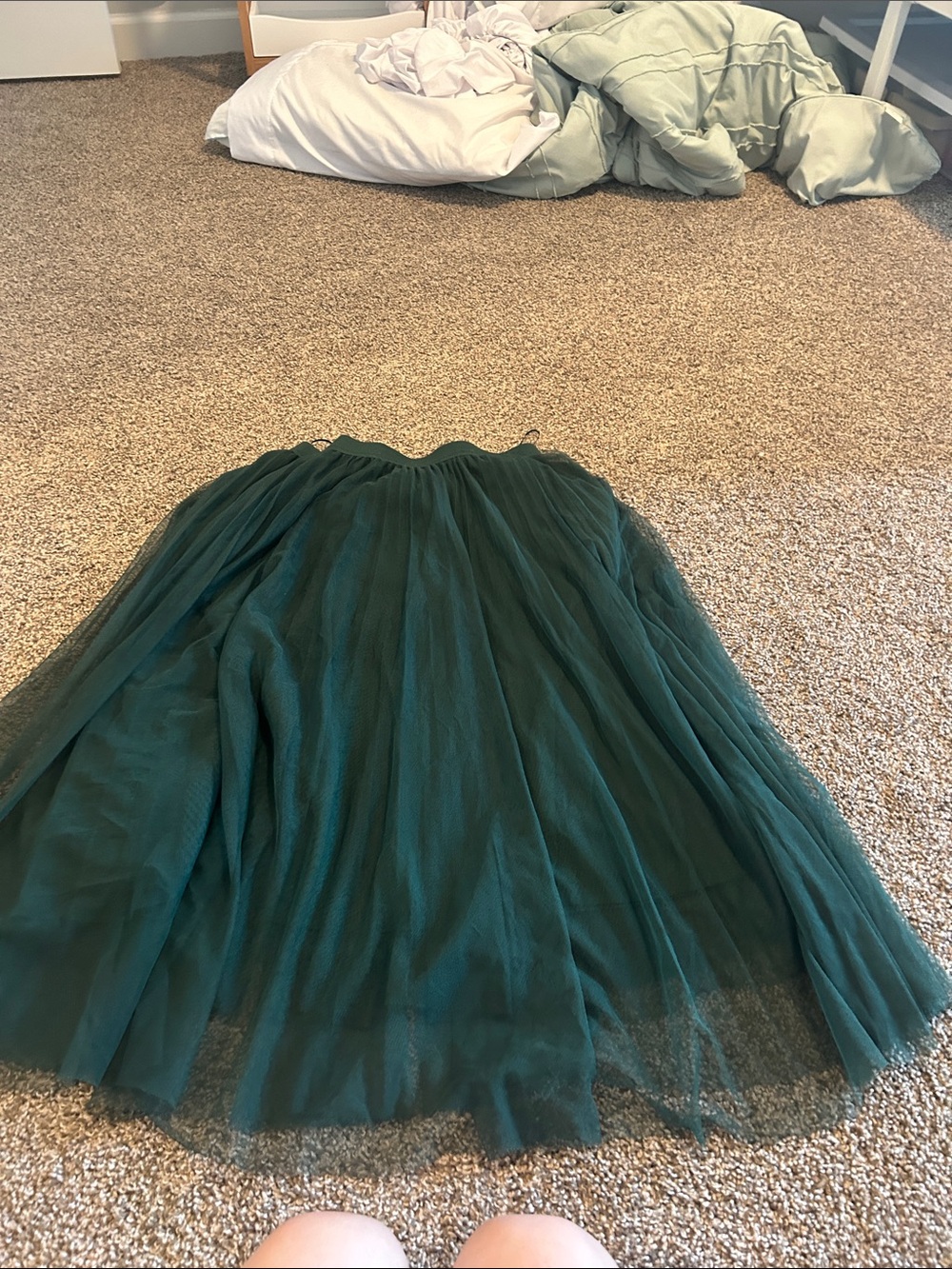 Forest Green Tulle Skater Skirt